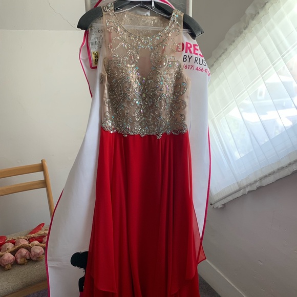 Alyce Designs red prom dress - Picture 4 of 10